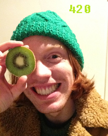 ‘Self-portrait with Kiwi and 420’ (2013) - iPod Camera, Joy, Divine intervention.