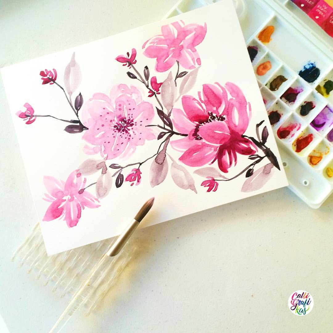 Calligrafikas — Going back to florals #calligrafikas #grafikas...