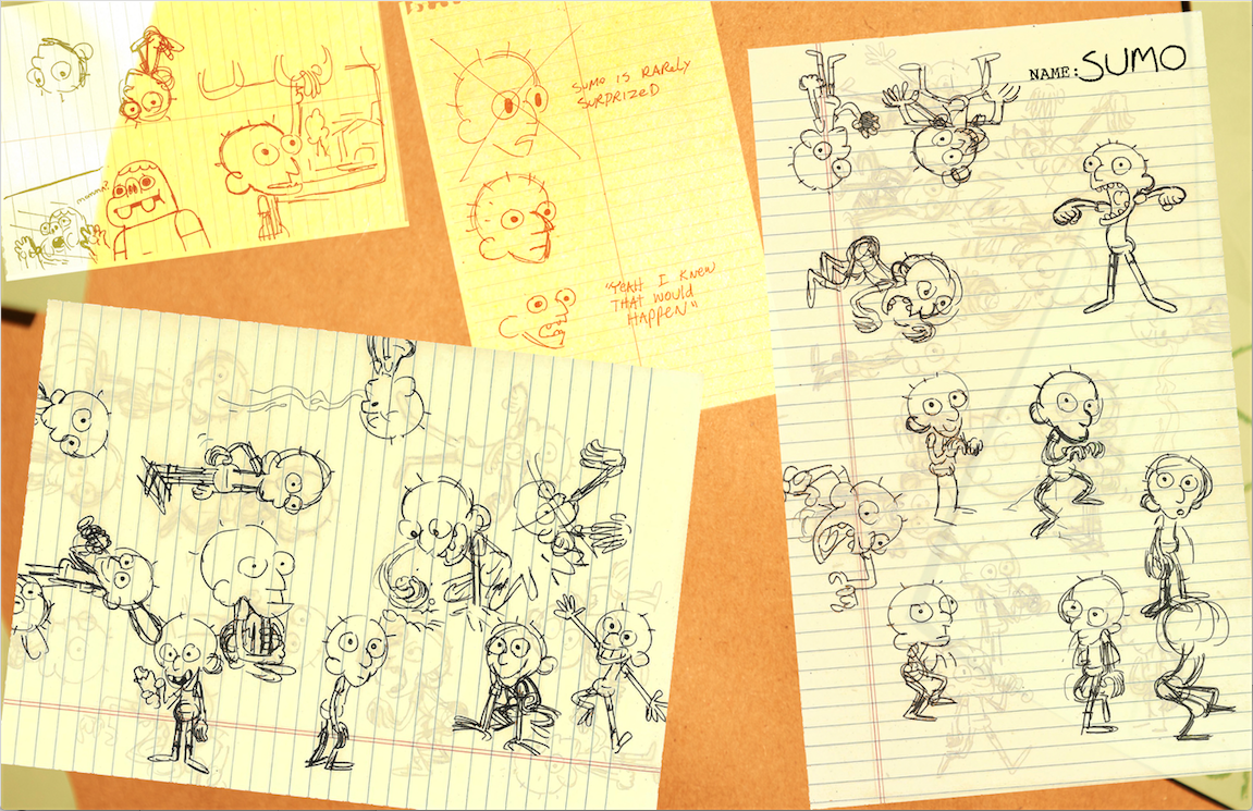 How many sketches go into creating Clarence? SO MANY SKETCHES.