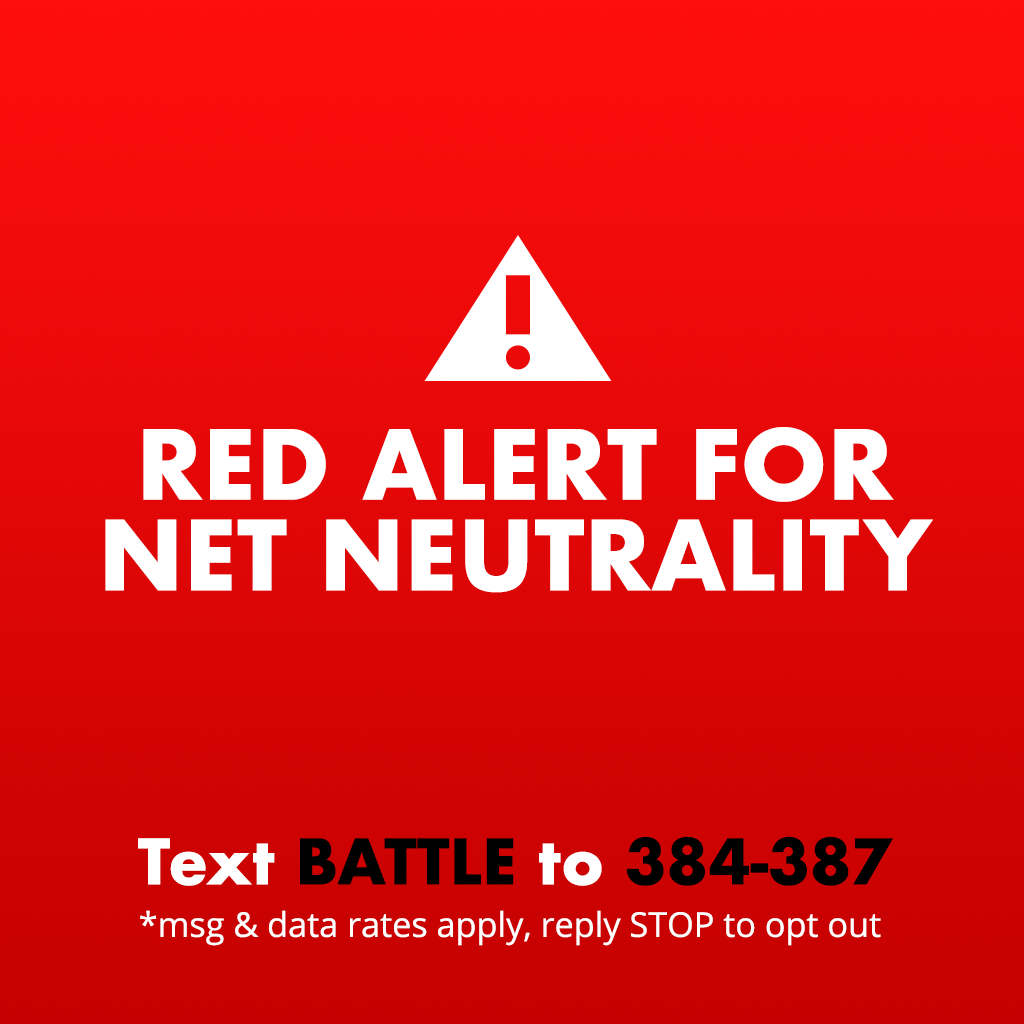 staff:  🚨This is a Red Alert for net neutrality 🚨Last December, the FCC voted