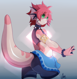 superchataiuniverse:  More koiboi Hotaru lookin’ a touch sad and lonely. I wanted to show off his namesake, he’s a koifish that glows like a firefly(hotaru).This was a fabulous little practice for my new painted style, I rather enjoy the freedom of