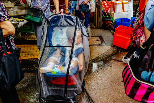 Baby under cover. Mongkok