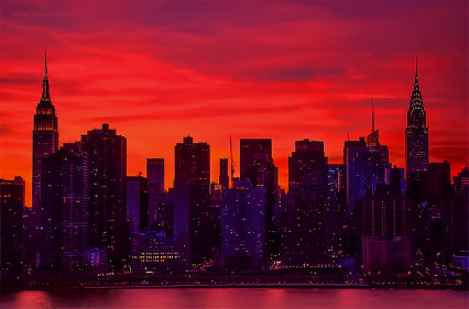  Fiery sunset silhouette tonight in NYC.   				Inga&rsquo;s Angle 				One shutterbug&rsquo;s