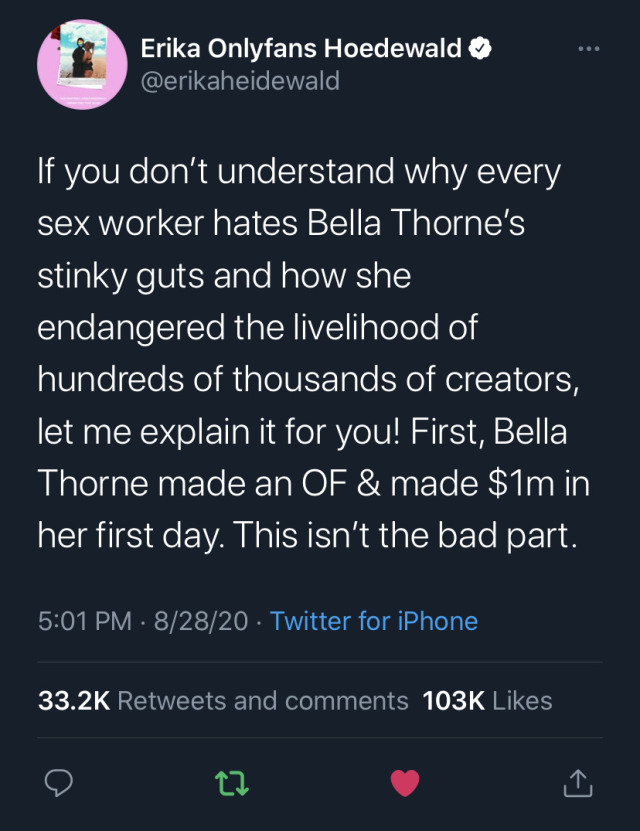queenofthefaces:irrelevantbeings:Also her sister is writing really shitty stuff about SWs in her commentscigarettemommy:This is why you should pay actual sex workers for content instead of enabling celebrities to dominate platforms that aren’t meant
