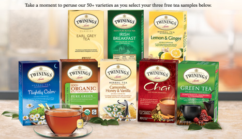 teratocybernetics:sales-aholic:Head over here to request 3 FREE Samples of Twinings Tea. You’ll be a