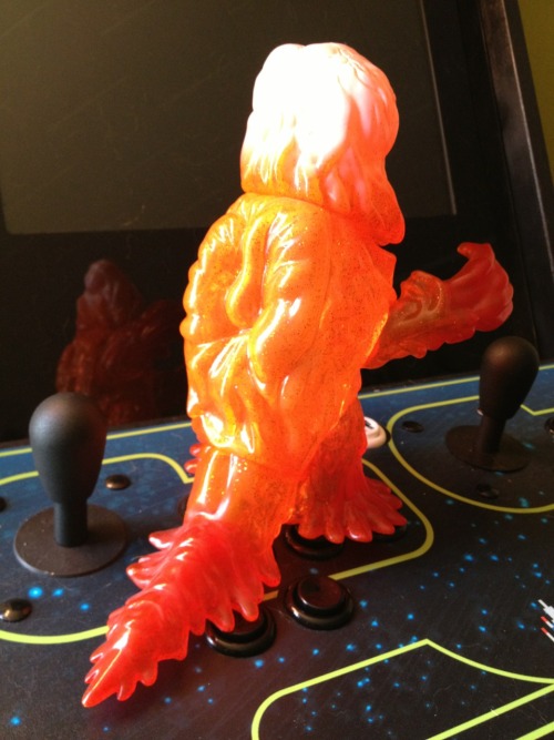 Glitter orange/pink Hedorah 9" highDefinitely my favorite in my small collection of plastic mon