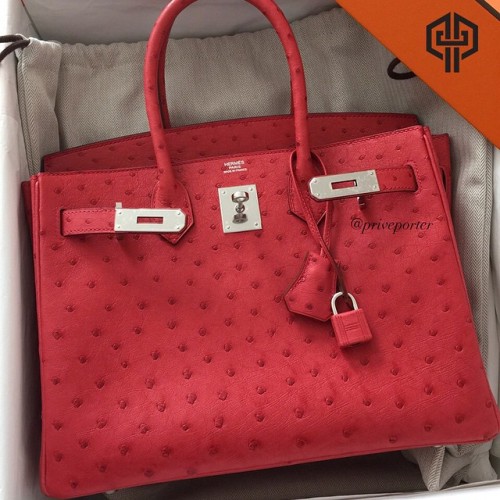 Hermès 30cm Birkin Bougainvillea Ostrich Palladium Hardware For price and purchase inquiries 