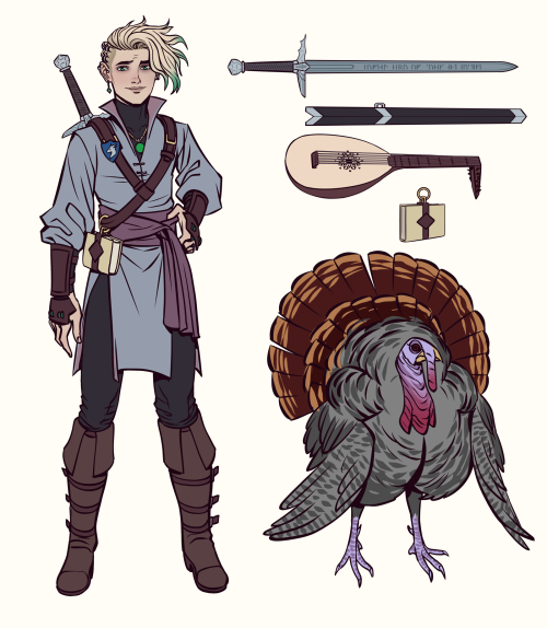 forgot to post this commission, a chipper fellow and his turkey friend