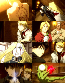 koizumisato:  Fullmetal Alchemist: Brotherhood Meme:  03. Favorite episode - Beyond the Inferno - Now I see. You’re jealous of humans, aren’t you? We humans are supposed to be nothing. And yet, when we’re beaten down, when we stray and fall, we