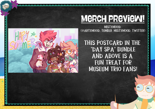  Today’s merch preview is @artxmood ’s adorable Museum Trio postcard found in the Day Sp