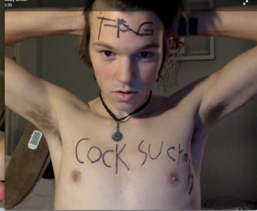 sfmaster:  Everyone is freaking out that the last post reached 500 haha.Here’s the faggot as I promised.Make this reach 2500 notes and I’ll post a video of him.