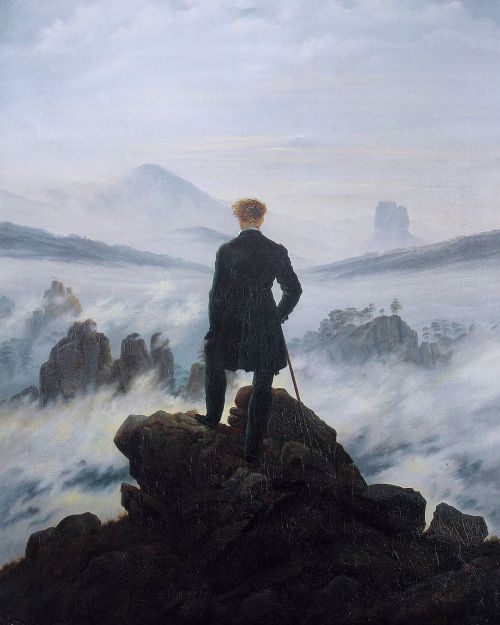 “Wanderer above the Sea of Fog” By Caspar David Friedrich (1818)...#artlinix #art #artis