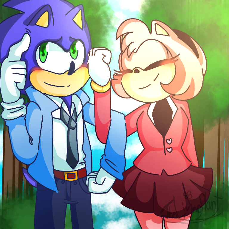 Sonamy/Silvaze Week 2021! — shiliria: Sonamy week day 4 - Movie Night Amy