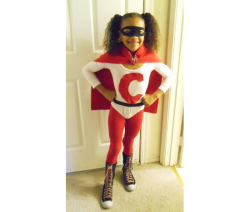 bettersupes:  &ldquo;Little Girls Are Better At Designing Superheroes Than You&rdquo; is a small project where I draw superheroes based on the costumes of young girls.  This original submission is The Curly Girlie!  From the mother: “Her superhero is