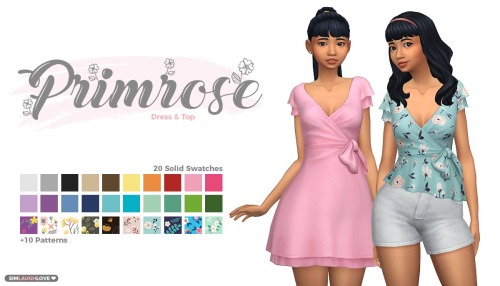 simlaughlove: Primrose Dress &amp; Top - Hello there! Here’s a cute wrap style dress and top. It or