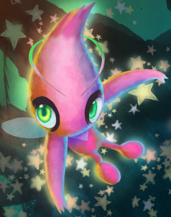 pokemondaycares:  Neon shiny celebi by *Celebi-Yoshi     