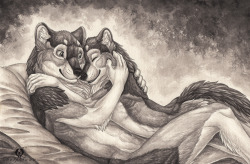 isaac-blank:  Wolf Cuddles by  Dolphiana