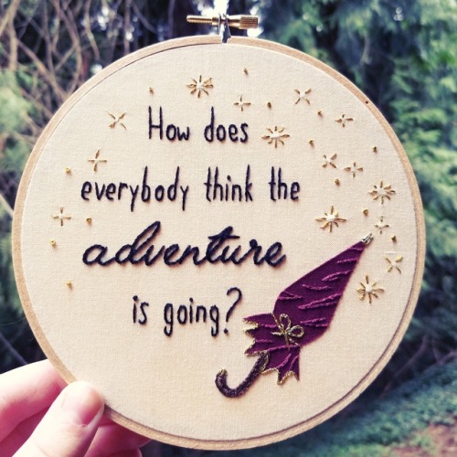 overcaststitches: I think it’s gone pretty darn well… [image description: embroidery ar