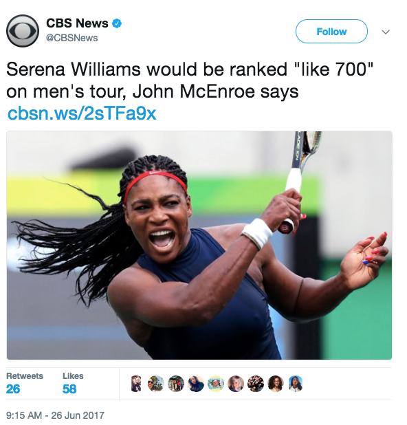 christel-thoughts: the-movemnt:  Serena Williams responds to John McEnroe saying