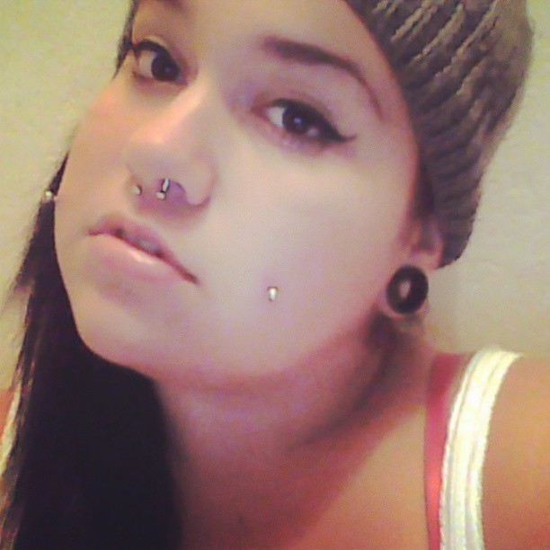 #me #septumpiercing #benie #hat #self #brazilian #cheekpiercing #piercing #bodymodifications