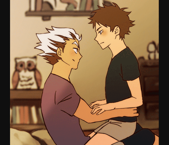 isabelsmagnoliias:  kibsart:  Ahh yes Akaashi running his hands through Bokuto’s