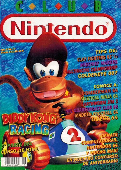 Club Nintendo (México), Nov ‘97 - 'Diddy Kong Racing’ Cover.