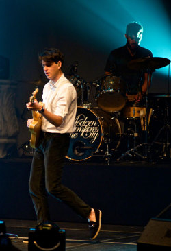 teamvampireweekend:  Ezra Koenig at Roseland Ballroom, NYC for Amex Unstaged (Photos by Robert Altman via Brooklyn Vegan) 