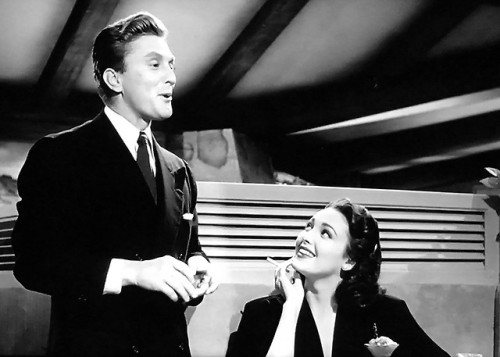 stuckonoldmovies:  Linda Darnell and Kirk Douglas - A Letter to Three Wives (1949)