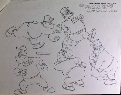 More model sheets from the 1971 Disney Publications stack. Villains this time–Peg Leg Pete, the Beag