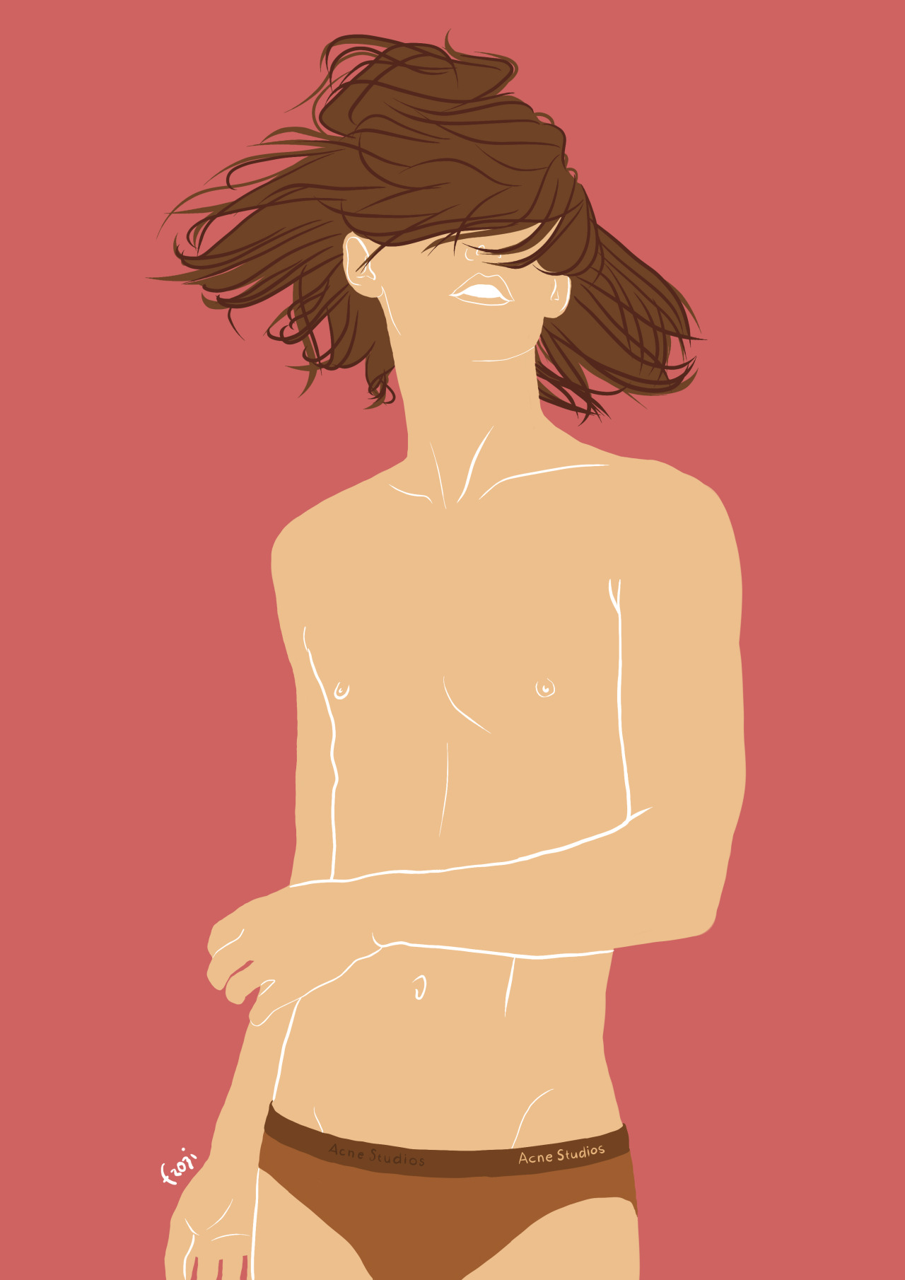 stylographie:  Acne Studios underwear ad. Digital illustration. 2014  