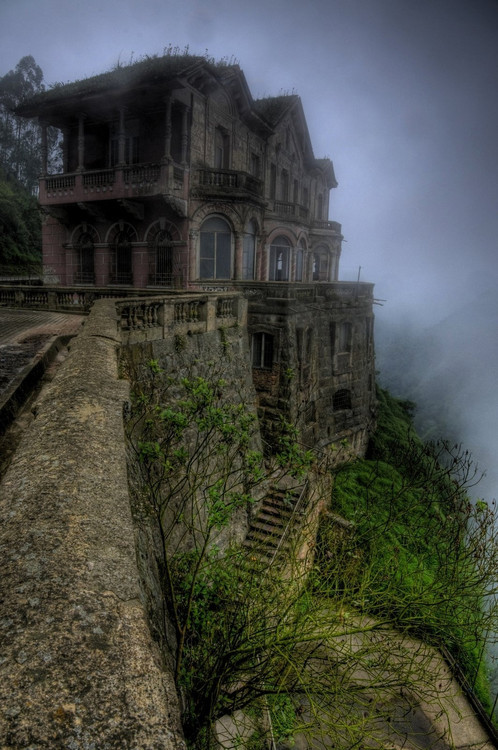 dichotomized:  An abandoned and overgrown hotel.