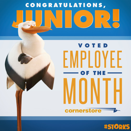 A hearty salute to our hard-working delivery stork, Junior. 