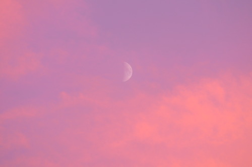 Moon at sunset by Brendan Mccaw