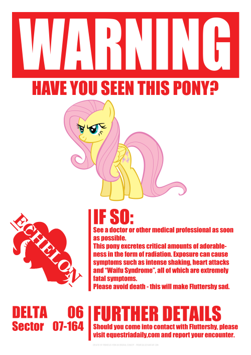 madame-fluttershy:  Fluttershy Encounter Advisory by ~bamthand  <3 X3