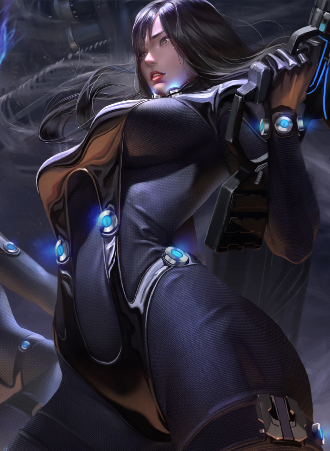 zumidraws: Gantz: Reika and Anzu   I have watched Gantz: O the other day and as a