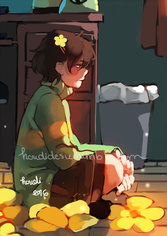 houdidesu:  Mourning. This started out as “hey I kinda want to draw Frisk’s room”