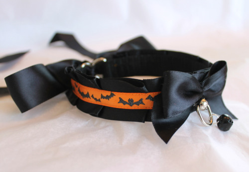 kittensplaypenshop:  Here’s a preview of some Halloween collars we may be putting up soon! :)  These collars are so perfect!