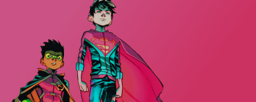 funvillain:It’s time for Robin and Superboy to take a stand! Why’s your name first? I’m older. I’m t