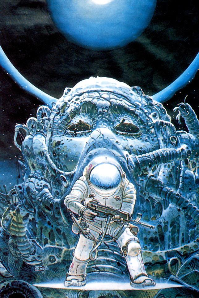 70sscifiart:  Peter Andrew Jones, John Harris, Dean Ellis, and others offer astronauts
