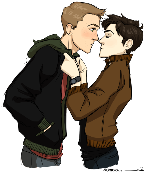 katotronik:oops i made a gaythis is dean and cas from my AU high school fic uwu