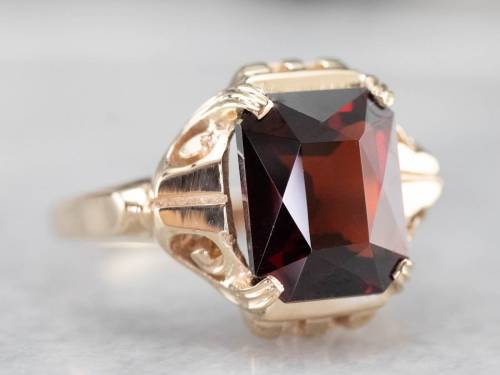 allaboutrings:Vintage 10k Gold Garnet Ring