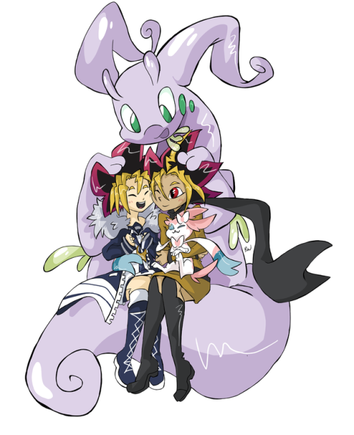I did some YGO draws for friends! Pokemon and duel shenanigans. Note that I know nothing about ygo c