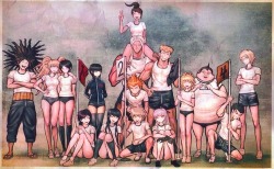 mcgwiggles:  Can I just say how much I like this picture? Everyone’s in their short shorts and tennis shoes all ready to exercise except for Hagakure. He’s standing there in his baggy pants and sandals just like “Hahahahahaha sports.” 