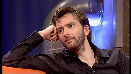 licensed-to-ruffle-dat-hair:  mizgnomer:  David on Totally Doctor Who The hands.  The scruff.  A bonus ear-tug.  What’s not to love? Happy Tennant Tuesday  Oh my Stars!!!!!*ded* 