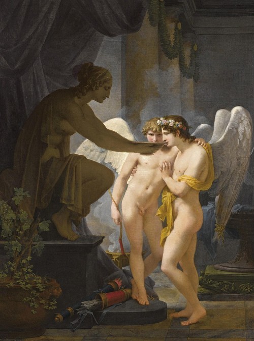 magiclamd:thisblueboy:Jean Baptiste Regnault (Paris 1754-1829), Cupid and Hymen Drink from the Cup o