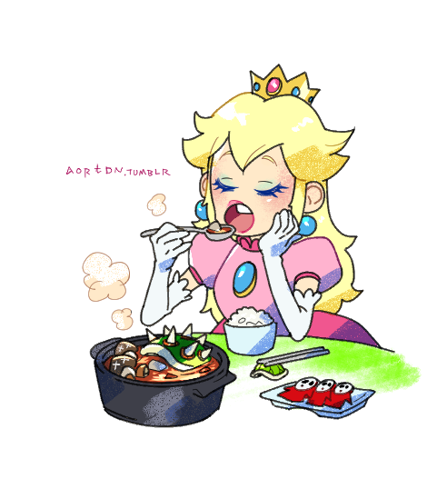 Peach enjoying her Guk-babIt’s a reference, look it up ;)