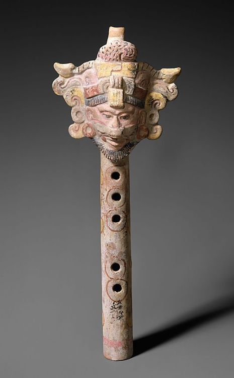 Fipple FlutePeriod: Pre-Columbian, ca. 600–900Geography: MexicoMedium: Pottery, polychromeDimensions