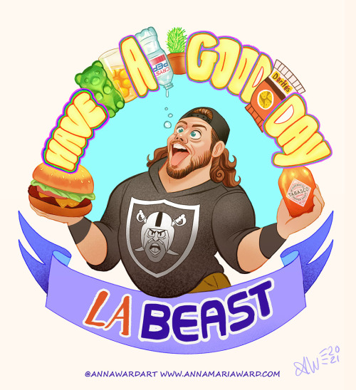  HAVE A GOOD DAY!! I made a fanart drawing of youtuber L.A. Beast. My husband introduced me to his v