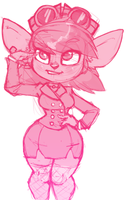 unchartedpolygons:  I was told to finish my “yordle in service uniforms”. I’ve been neglecting poor Trist recently Here’s a sketch. I’m real happy with it, so i’ll probably try to color again. 