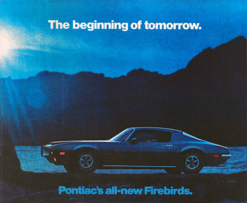 Pontiac Firebird brochure, 1970. The launch year for the second generation Firebird. Tooling and eng